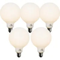 LUEDD Sæt af 5 E27 3-trins dæmpbar LED-pære opal G125 4W 450lm 3000K