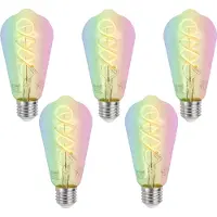 Luumr Sæt af 5 Smart E27 Dæmpbar LED Pære ST64 Klar RGBW 4W 250lm 2700K