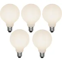 LUEDD Sæt af 5 E27 3-trins dæmpbar LED-lampe G95 matteret glas 5W 550 lm 2700K