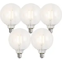 Luumr Sæt af 5 Smart E27 Dæmpbare LED-pærer G125 Klar 7W 806lm 2700-6500K