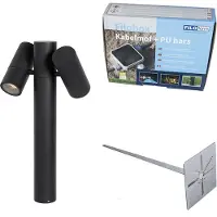 QAZQA Stående udendørslampe sort 50 cm 2-lys justerbar - Duo