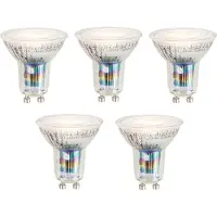 Luumr Sæt med 5 Smart GU10 50mm dæmpbare LED-pærer 4,7W 345 lm 2700-6500K