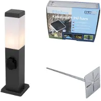 QAZQA Udendørslampe mørkegrå 45 cm med fatning IP44 - Malios