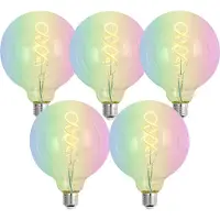 Luumr Sæt af 5 Smart E27 Dæmpbar LED Pære G125 Lys RGBW 4W 250lm 2700K