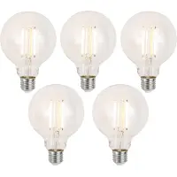 Luumr Sæt af 5 Smart E27 Dæmpbare LED-pærer G95 Klar 7W 806lm 2700-6500K