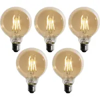 LUEDD Sæt af 5 E27 3-trins dæmpbar LED-pære guld G95 4W 450lm 2700K
