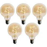 LUEDD Sæt af 5 E27 Dæmpbar LED Spiral Filament G95 4W 270lm 2200K