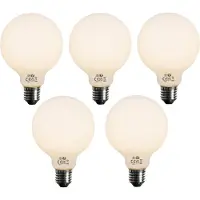 LUEDD Sæt af 5 E27 Dæmpbar LED-pære Opal G95 5W 450lm 2700K