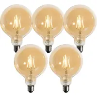 LUEDD Sæt af 5 E27 3-trins dæmpbar LED-pære guld G125 4W 450lm 2700K
