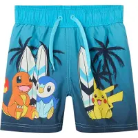 Name it Badeshorts 'NMMCoy Pokemon' marin / aqua / orange / hvid
