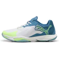 Puma Vantage NITRO Indoor Shoes, Shoes, White/Blue Horizon/Fizzy Apple, 44.5