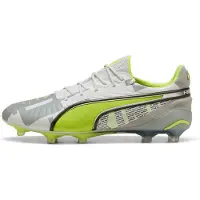 Puma KING ULTIMATE FOREVER FG/AG Football Boots Unisex, Shoes, Feather Gray/Electric Lime/White, 40.5