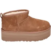 Ugg - Støvler og ankelstøvler dame - W Classic Ultra Mini Platform Chestnut til UnisexUld - Størrelse 40 - Brun