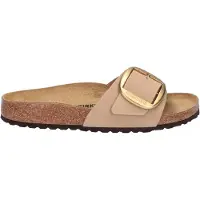 Birkenstock Birkenstocktil kvinder. 1024009 Sandaler i læder Madrid Big Buckle nubuck (smal pasform) brun (41), Fast, Ingen, Casual