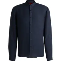 HUGO Slim fit skjorte i hørkanvas