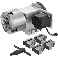 Vevor CNC roterende roterende akse 4-kæbe chuck 100 mm hul aksel 4. akse roterende akse pinoldok CNC-router gravørmaskine