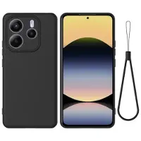 Mtp Products Xiaomi Redmi Note 14 5G Flydende silikone cover med håndrem - sort
