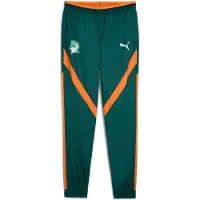 Puma Elfenbenskysten Træningsbukser Pre Match Woven Africa Cup of Nations 2025 - Grøn/Orange - , størrelse Small