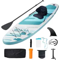 Vevor Oppusteligt Stand Up Paddleboard, 25,5 cm x 86,5 cm bredt SUP Paddleboard med aftageligt kajaksæde, boardtilbehør, pumpe, pagaj, finne, rygsæk, ankelline og reparationssæt, til unge og voksne