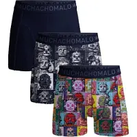 Muchachomalo boxershorts 3-pak Robot Heads Flerfarvet Blå Mørkeblå måle