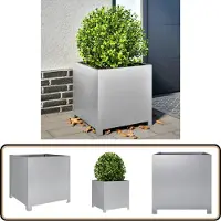 vidaXL Plantekasse Stål - 1 / Galvaniseret stål/Grå / 50 x 50 x 50 cm