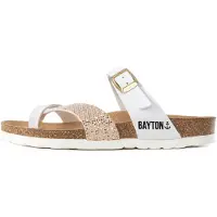 Bayton Pantoletter 'Diane' guld / hvid