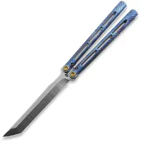 Medford Viceroy S35VN Tumbled Tanto balisong, Violet Fade