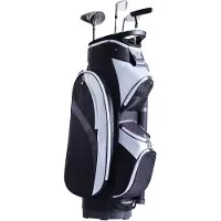 Vevor Golfvognstaske med 14-vejs organizer, topdeler, 36" premium nylon vogntaske med flere lommer, slidstærke golftasker med håndtag, støvdæksel og aftagelige stropper til mænd og kvinder, sort farve