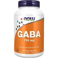 Now , GABA, 750 mg, 200 Veg Kapsler