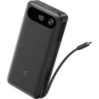 Anker - Powerbank - indbygget USB-C kabel - 20000 mAh - 87 Watt - IQ 3.0 - 3 output-stikforbindelser (2 x USB-C, USB)