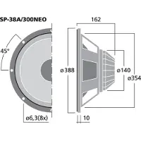 Monacor SP-38/300NEO PA-BAS 300W 8Ω