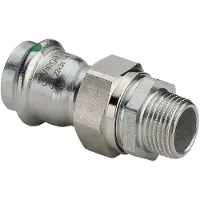 Viega Sanpress Inox overgangsforskruning muffe/nippel 15 mm x 1/2 rustfrit stål