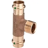 Viega Sanpress T-stykke 22 x 3/4 x 22 mm rødgods 194123