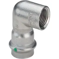 Viega Inox vinkel 90 grader 1x22 mm Inox af rustfri stål muffe/muffe, SC-Contur