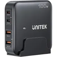 UNITEK GaN network charger - P1229ABK01-EU | 100W 2x USB-C 2x USB-A