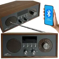 LTC Bærbar radio Brda FM/BT/USB akkumulering.2200mAh,10W,induktionsopladning af telefon,brun/grafit