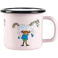 Muurla Pippi and the horse emaljekrus 1,5 dl Light pink