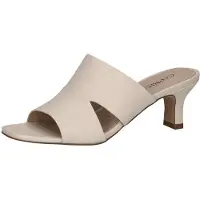 Caprice Mule, white, made of Leather with Trapeze heel, Size 37