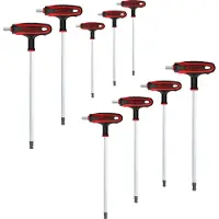 Ks Tools 151.8150, T-håndtag unbrakonøglesæt, 9 stk, T-håndtag med kort arm, Krom-vanadium-stål, 1,8 kg