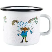 Muurla Pippi and the horse emaljekrus 2,5 dl White