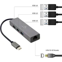 Gembird Cablexpert A-CMU3-LAN-01 - Hub - 3 x USB 3.1 Gen 1 + 1 x 10/100/1000 - desktop