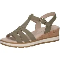 Caprice Heeled sandal, khaki, made of Leather without heel, Size 39