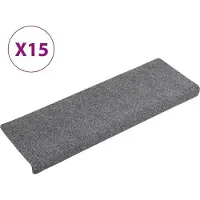Super Merchant 15 stk. trappemåtter tuftet 65x21x4 cm lysegrå
