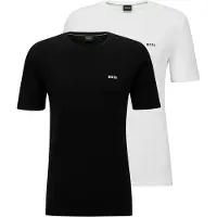 BOSS BOSStil mænd. 50478019 Pakke 2 Logo T-shirts sort, hvid (XXL), Casual, Korte ærmer, Økologisk bomuld, Bæredygtig