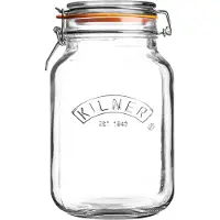 Kilner sylteglas firkantet med bøjle Klar, 1,5 L