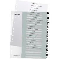 Leitz Register printbar PP A4+ 1-20 hvid/sort - (6 stk.)