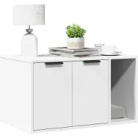 vidaXL toiletskjuler til kattebakke 80x50x45 cm konstrueret træ hvid