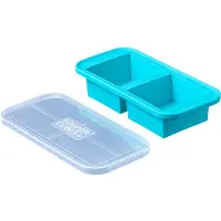 SmartaSaker Souperterninger 2 kopper silikonefrysebakke med l?g Perfekt til opbevaring af lasagnerester Saucer Portionerede m?ltider og mere Silikonefrysefor