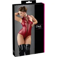 Cottelli collection Hot Stretchy Red Body with Zipper
