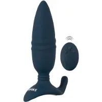 ANOS - trådløs, stødende anal vibrator (blå)